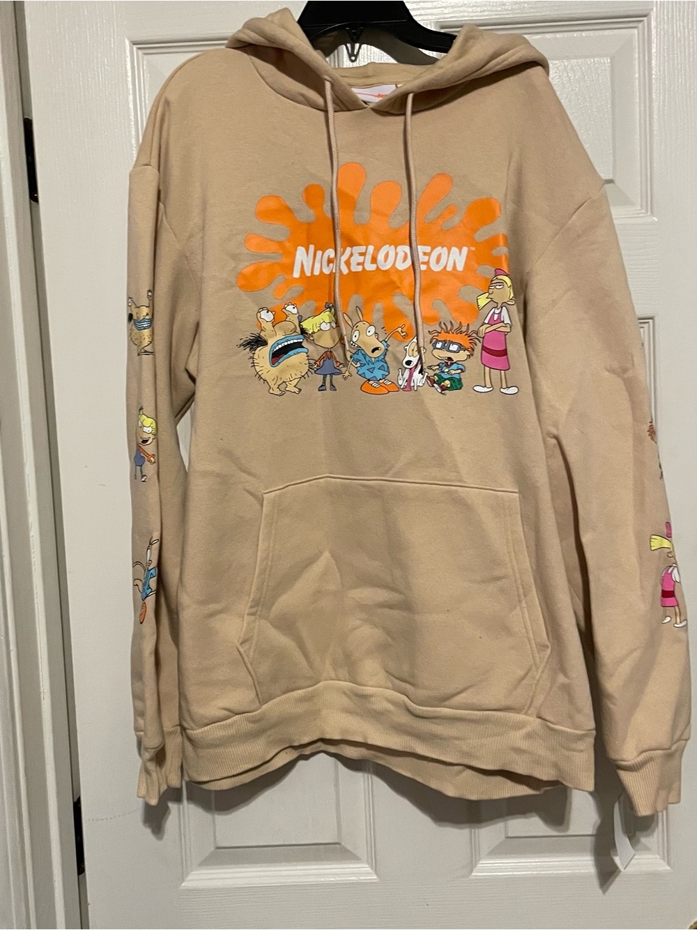 Nickelodeon Rugrats Men’s Large Y2K Pullover Hoodie Graphic Logo 90s Pocket